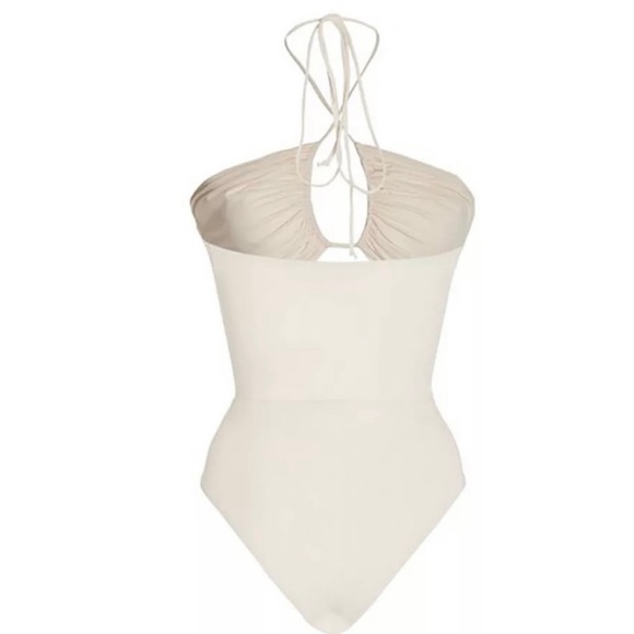 Lena Vie Elevated White Essentials Cutout One-Piece Swimsuit Bikinis - Picture 6 of 8